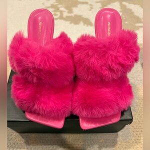 PrettyLittleThing Pink Fur Heels